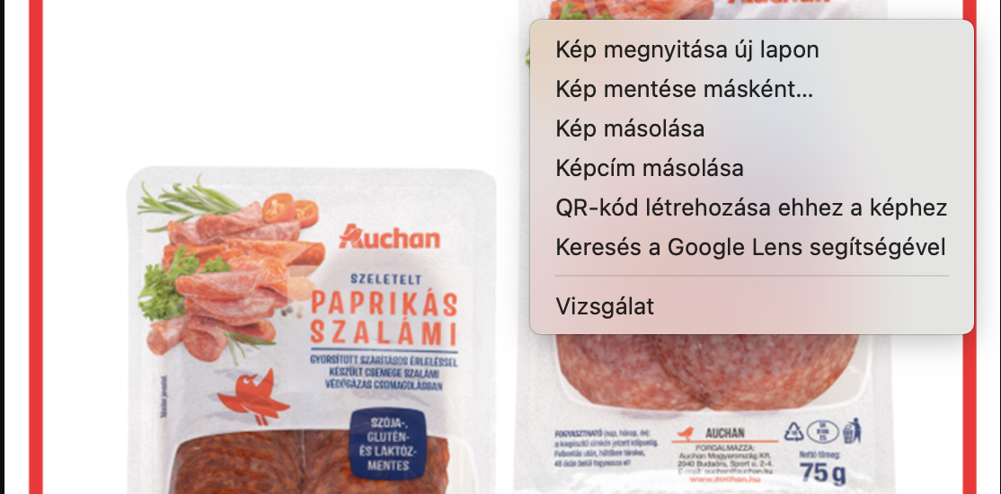 Allergiások figyelem! – Kiderült, nem is volt mentes az Auchan szalámija, így visszahívják a terméket
